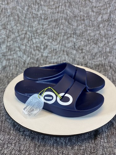 OOFOS OOahh Sport Recovery Slide Sandal Men’s Size 9 Navy Blue - Picture 2 of 8