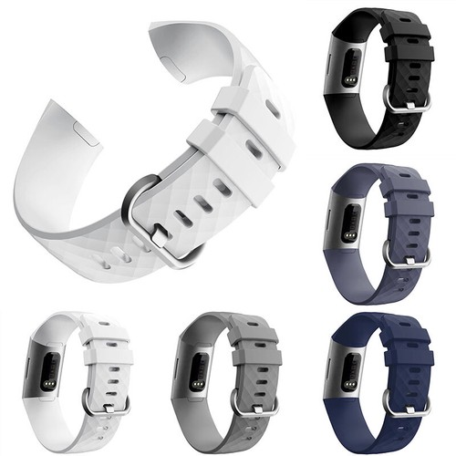 Für Fitbit Charge 3 4 Ersatz-Silikon-Uhrenarmband Unisex Solid Sport 🔥