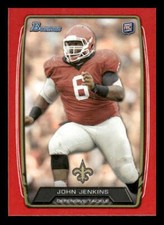 2013 Bowman #215 John Jenkins /199 Rookie Red New Orleans Saints
