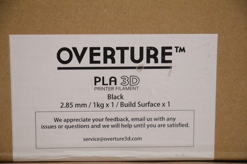 3x Lot Overture PLA 3D Printing Filament 2.85 mm Black PLA +Rec ABS 1kg 750g - Picture 3 of 7