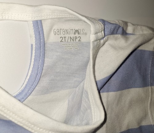 Garanimals Girls 2T Dolman Stripe Tee White - Picture 2 of 3