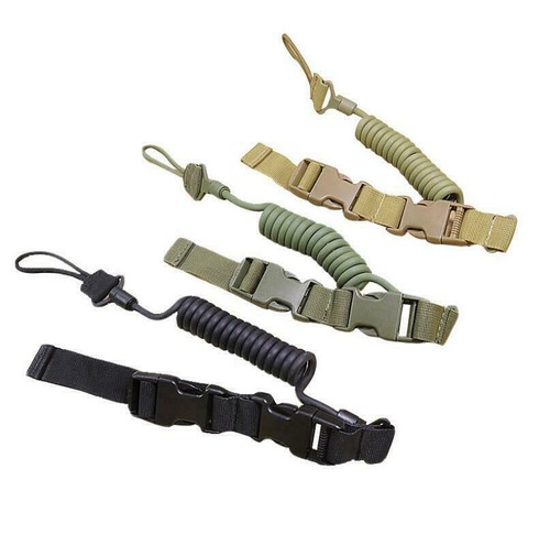 Tactical Pistol Lanyard Sling Handgun Elastic Secure Spring Retention Rope Sling - Picture 2 of 12