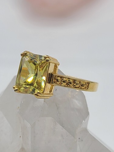 Wunderschöner Ring Citrin gelb gestempelt 18 Karat Gold Pl, Größe 7 - Bild 2 von 6