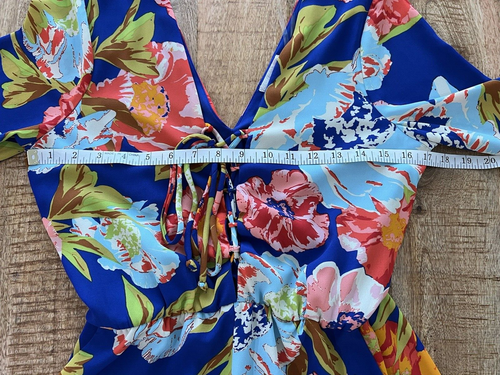 Gianni Bini Women's Floral Long Sleeve Romper Ruffle Hem Flare Pockets Small - Picture 14 of 20