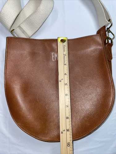 VTG Madewell The Transport Crossbody Saddle Bag Brown Leather Adjustable Strap - Picture 9 of 9