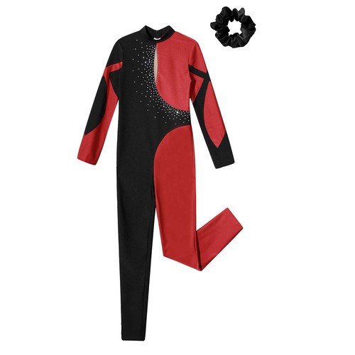 Kids Girls Catsuit Unitard Jumpsuit Sparkly Leotard With Hair Band Activewear - Picture 21 of 109