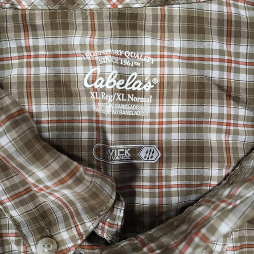 Cabela's Men's XL Reg Wick Advance Brown Plaid Short Sleeve Button Up Shirt - Picture 2 of 9