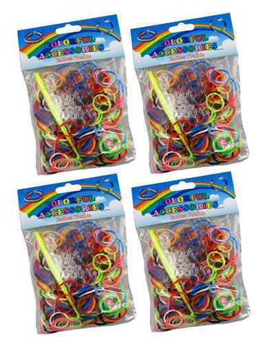 Multi Colour Fun Kids Activity 300 Piece Loom Rubber Bands, S-Hooks & Loom Pick - Afbeelding 1 van 1