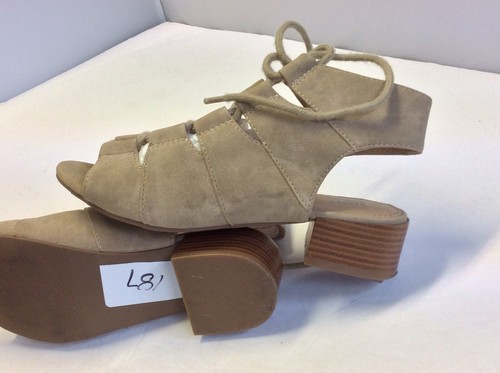 Harper  Canyon Beige Caged  Flat Girls Lace Up Open Toe Sandals  Shoes Size 2 M - Picture 10 of 10