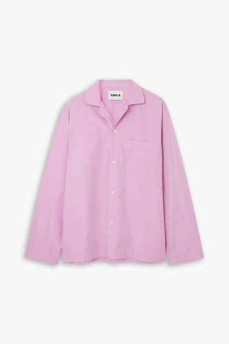 ~NEU~ Tekla Baumwoll Popeline Flieder Pyjama Shirt Oberteil Gr. XS