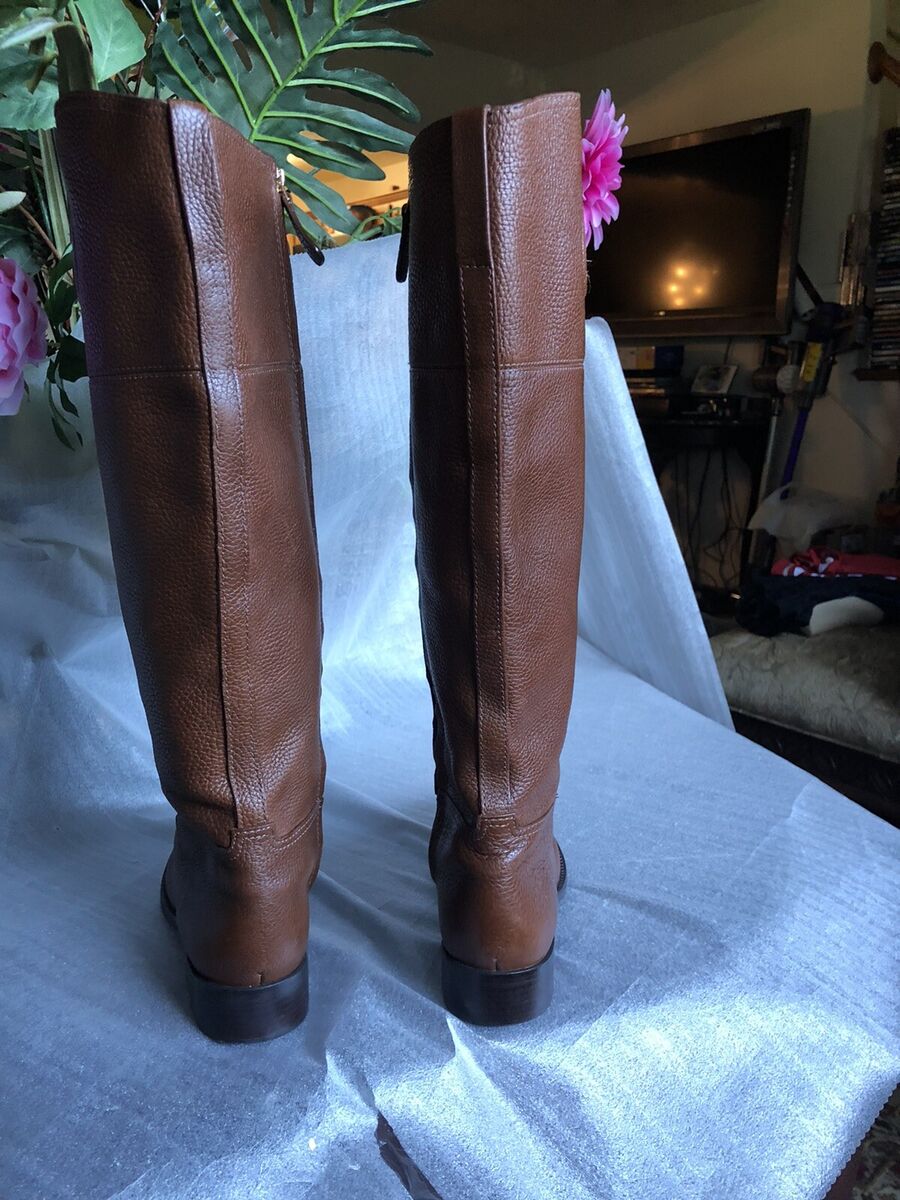 ミドルブーツ TORY BURCH Women Boots 158798200 Brown Tory Burch Brown Pebbled Leather Tall Junction Riding Boots