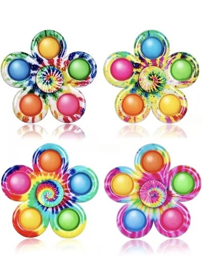 Tie-Dye Pop It Fidget Spinner Toy for ADHD Anxiety Stress Relief - Picture 2 of 6