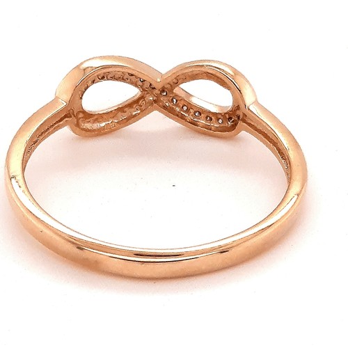 9ct Yellow Gold Diamond Infinity Ring - 第 5/10 張圖片
