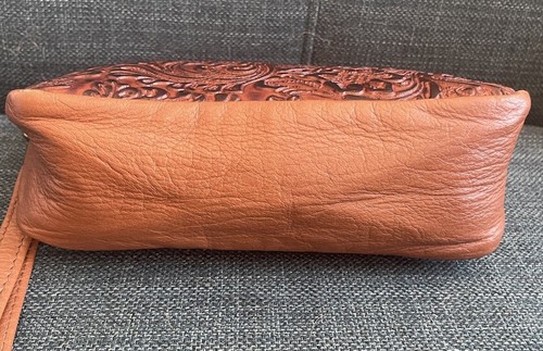 Bolso de Muñeca Dobuble J Raro Hecho a Mano Fabricado Cuero Marrón Estilo Occidental - Imagen 4 de 14