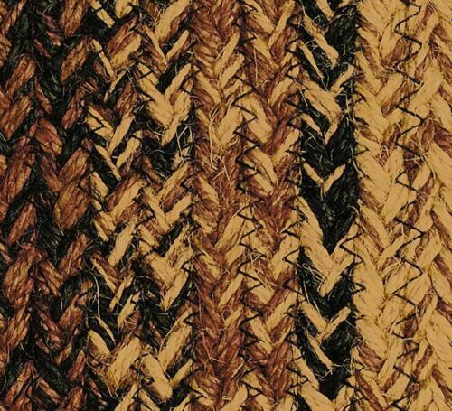 Cappuccino Braided Area Rug By IHF Rugs. 4' x 6' Oval Rug. Black Tan Brown - Picture 2 of 2