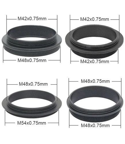 Both Side Male Thread Adapter T M42 M48 M54 M56 SCT M42x0.75 M48x0.75 M54x0.75 - Picture 1 of 22