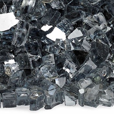10Lbs 1/4" Gray Reflective Fire Glass 10Lb Box (609408154195)