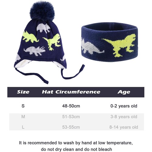 Children Winter Knitted Hat with Ear Flaps & Scarf Warm Soft Fleece Lining Gifts - Picture 17 of 36