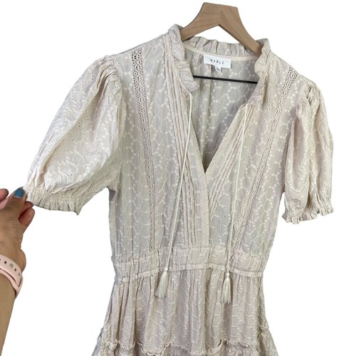 Mini Vestido Mable Ojales Grande Volantes Manga Globo Cottagecore Hada Costal Boho - Imagen 5 de 8