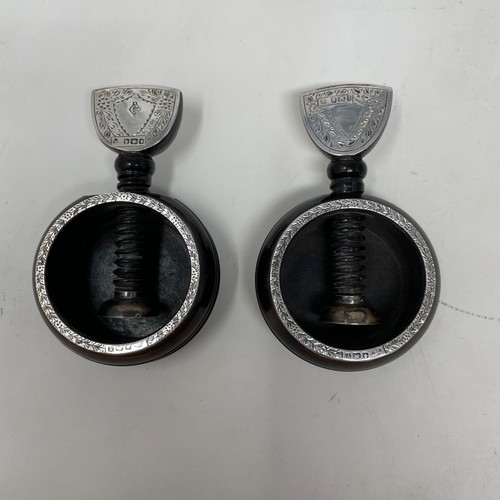 Pair of Silver Mounted Ebony Nut Crackers Original Box 1891 Martin, Hall & Co - Picture 8 of 23