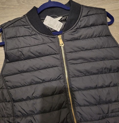 Cj Banks Full Zip Quilted Puffer Vest Gold Zip Pockets Plus Size 1X NWT $60 - Picture 6 of 12