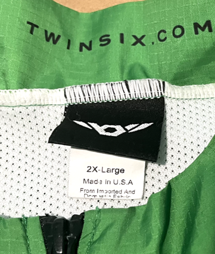 Twin Six Metal Cycling Jersey Men's Size 2XL Green Zipper Rear Pocket EUC - Picture 3 of 6
