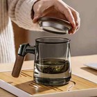 400ml Borosilicate Glass Tea Cup Tea Infuser Steeper Lid Diffusers Filter Mug