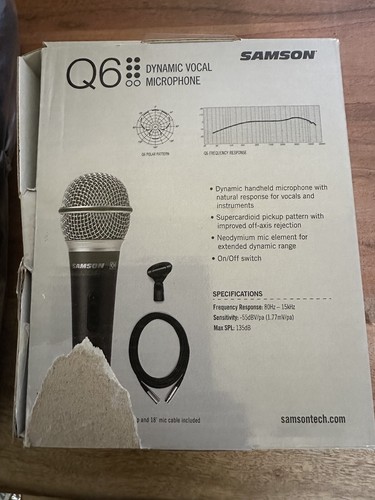 ⭐ Microphono palmare dinamico Samson Q6 - condizioni perfette senza fili con 4 copertine - Foto 5 di 5