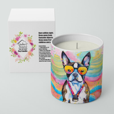 わんこボストン Boston Terrier Hippie Dawg 10 oz Decorative Soy Candle