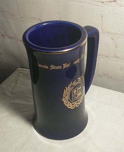 VTG California State University Long Beach Cobalt Blue & Gold Beer Stein Mug - Bild 5 von 8