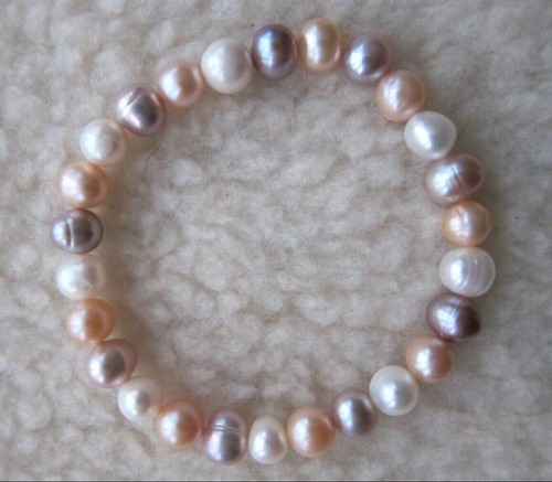 Pink \Purple \ White \ Blue\ Navy \ Black Freshwater Cultured Pearl Bracelets. - Picture 11 of 47