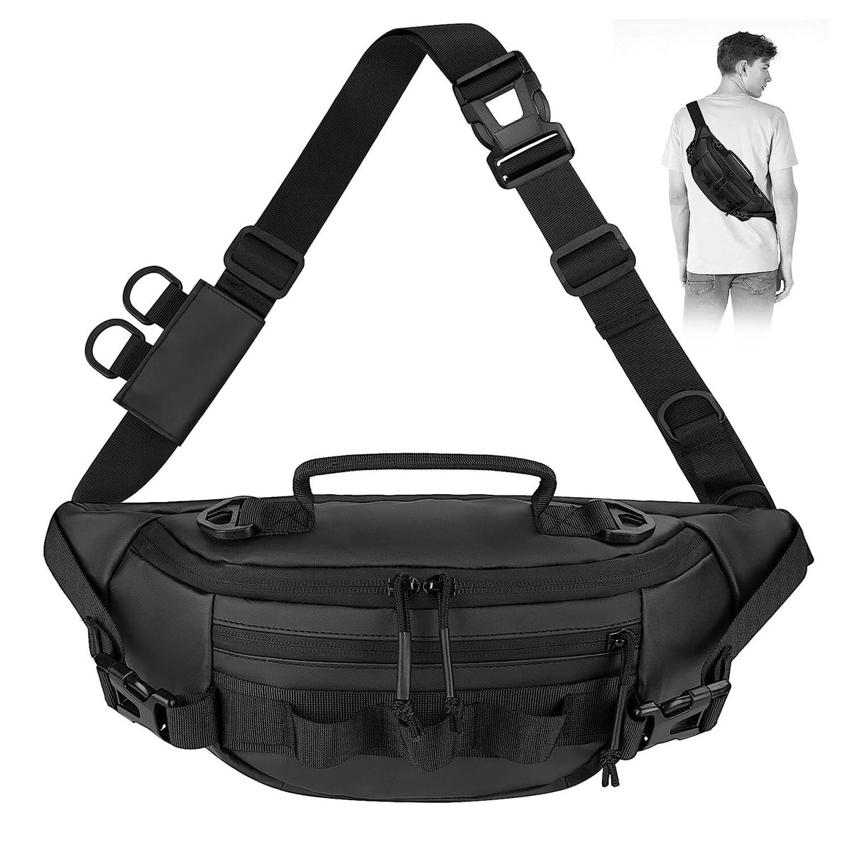 Fly Fishing Tackle Bag Fanny Pack Waterproof Waist Bag Outdoor Fishing  Sling Bag