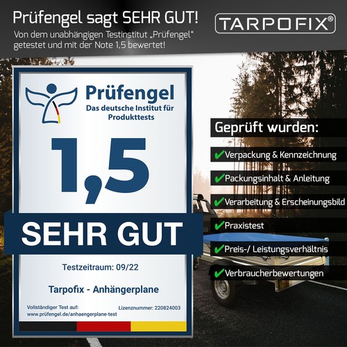 Anhängerplane 217x117 Flachplane Abdeckplane inkl Planengummi für UNSINN WEB 10 - Bild 8 von 9