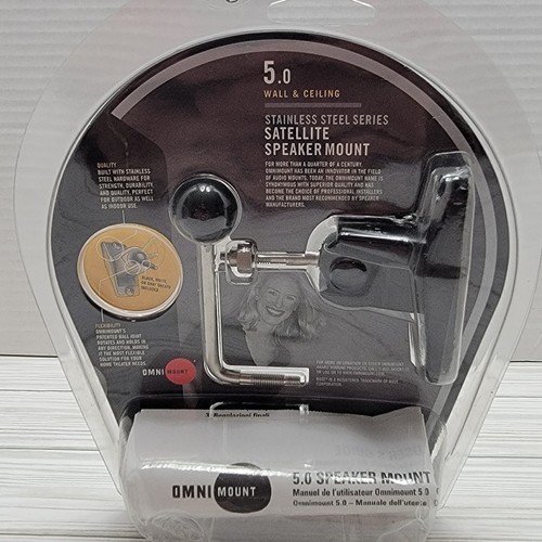 OmniMount 5.0 Wall & Ceiling Stainless Steel Satellite Speaker Mount - Black - Picture 4 of 10