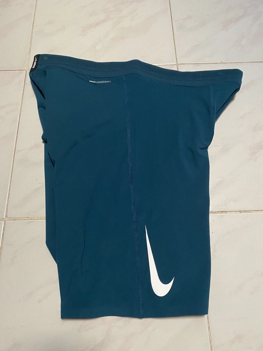 Mens Nike Aeroswift 1/2 Length Running Tights Dark Teal Shorts XL