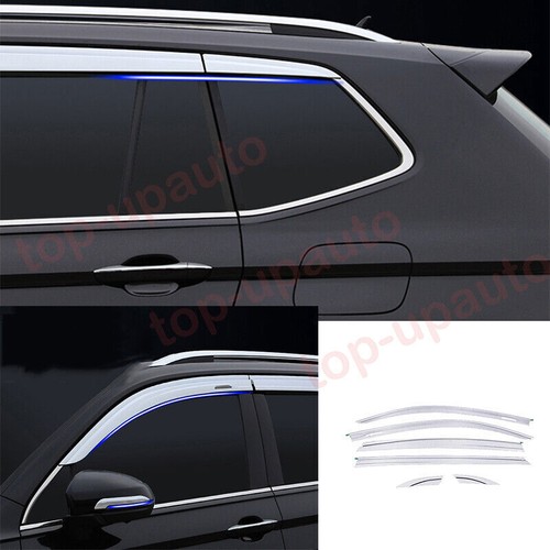 For VW Tiguan 2018-2023 silver Window Wind Visors Rain Guard Vent Deflectors - Picture 2 of 9