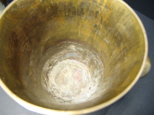 SektKühler Champagner-Kühler Messing Emaille Überfang Jugendstil - Bild 4 von 7
