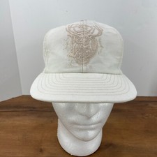Rare John Deere Vintage Logo White Natural Snapback Trucker Tractor Hat Cap USA