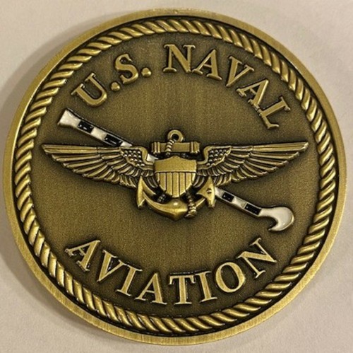NAVAL AVIATION AVIATOR WINGS & TAILHOOK FLYER'S CREED NAVY 2.2" CHALLENGE COIN - 第 1/2 張圖片