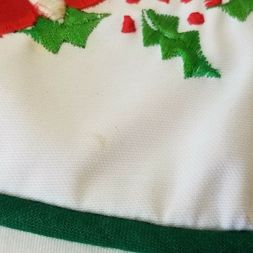 Lillian Vernon Christmas Stocking Santa Bag Toys Embroidered Holiday Stained - Picture 2 of 9
