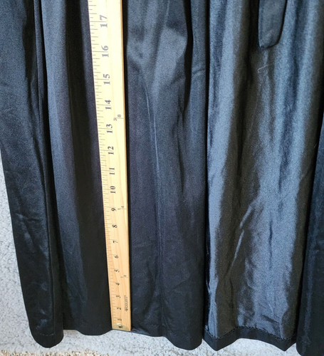 Vtg Olga Women's Long Sleeve Tie Waist Robe Silky Nylon Lace Trim Black 94280 S - Picture 7 of 12
