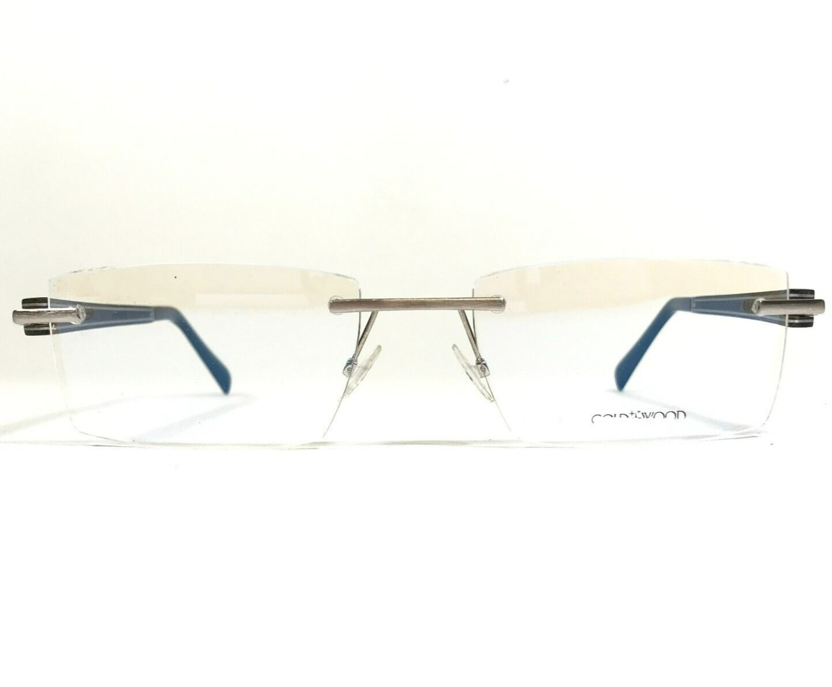 Gold Wood Eyeglasses Frames ATLAS 02 A06 Brown Silver Rectangular 55 19 130 eBay