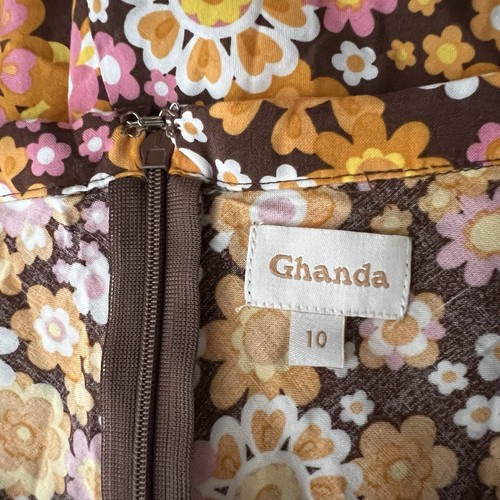 Ghanda Skirt Womens 10 S Mini Floral Flowers Multicoloured Spring Blooms Hippie - Picture 9 of 13
