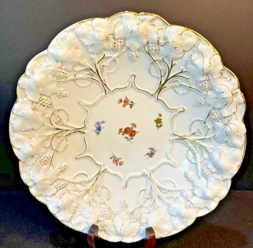 Meissen Germany Antique (1924 ~ 1934) Crossed Swords Shallow Bowl 10"