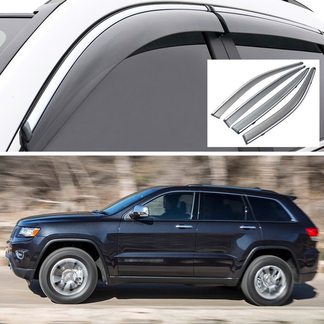 4x Window Visor Vent Deflector Sun/Rain Guards for Jeep Grand Cherokee