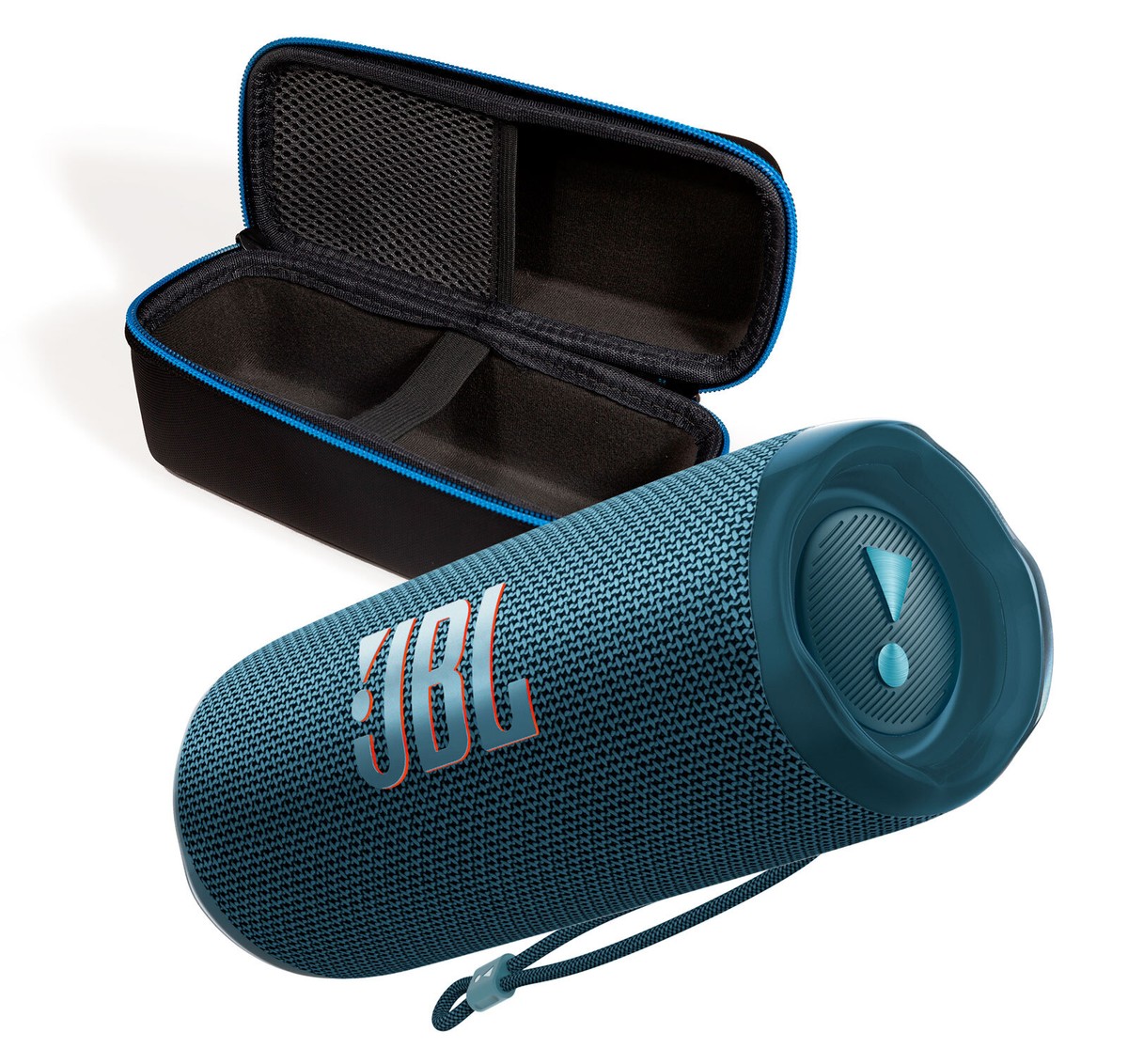 JBL Flip 6 Blue Portable Bluetooth Speaker and Divvi Case