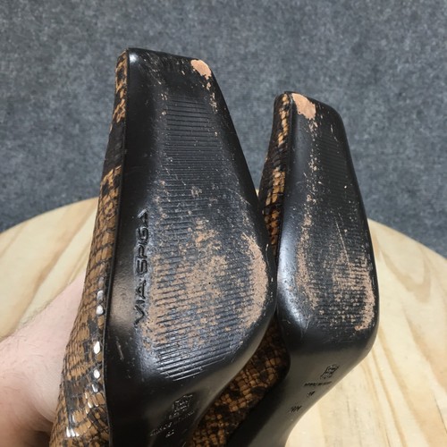 Via Spiga Shoes Womens 9 M Pump Multicolor Snakeskin Square Toe Block Heels - Picture 14 of 18