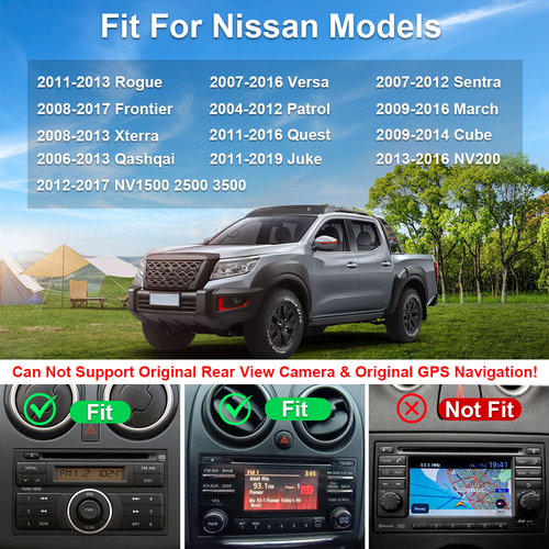 For Nissan Apple CarPlay Car Radio Android 13 GPS Navi WiFi Stereo 2+64GB FM RDS - Foto 3 di 16