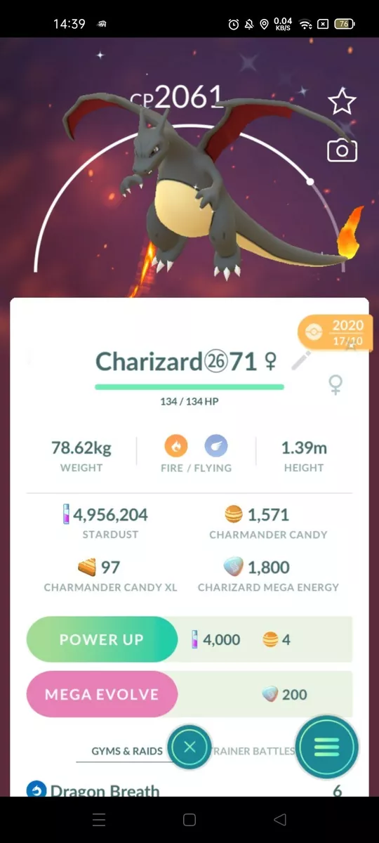 Shiny Charizard ( Two Charged Moves ) Pokemon Trade Go