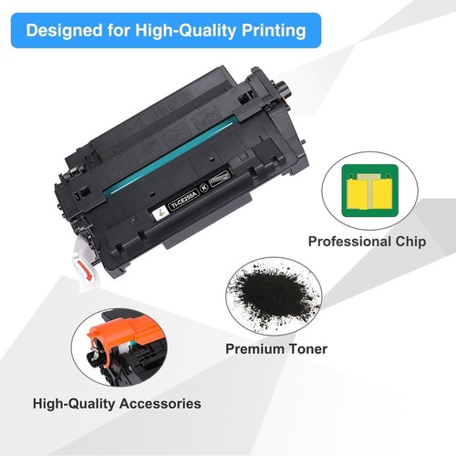 55A 55X CE255A Toner 4 Stück für P3015 P3015dn P3015x M521dn M521dw M525 (schwarz) - Bild 4 von 6